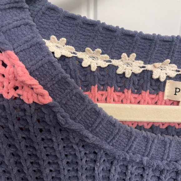 POL Blue, Pink & Tan Striped Chunky Knit Sweater – Size M - Picture 7 of 8